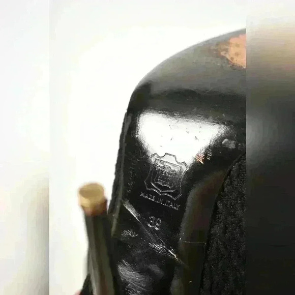 1990s HERVE  LEGER Black Wool Knit Sock Coquette Stiletto Boots 39EU (9US) Italy - Picture 7 of 8